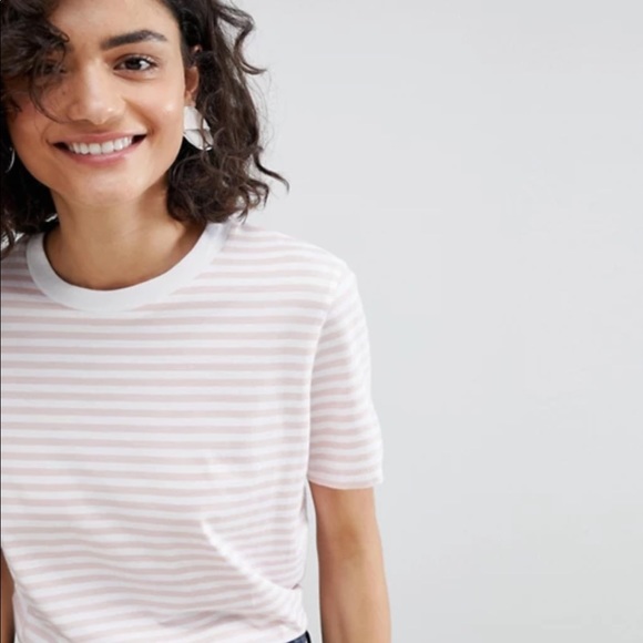 Cotton striped tee - pink & white - Picture 3 of 5